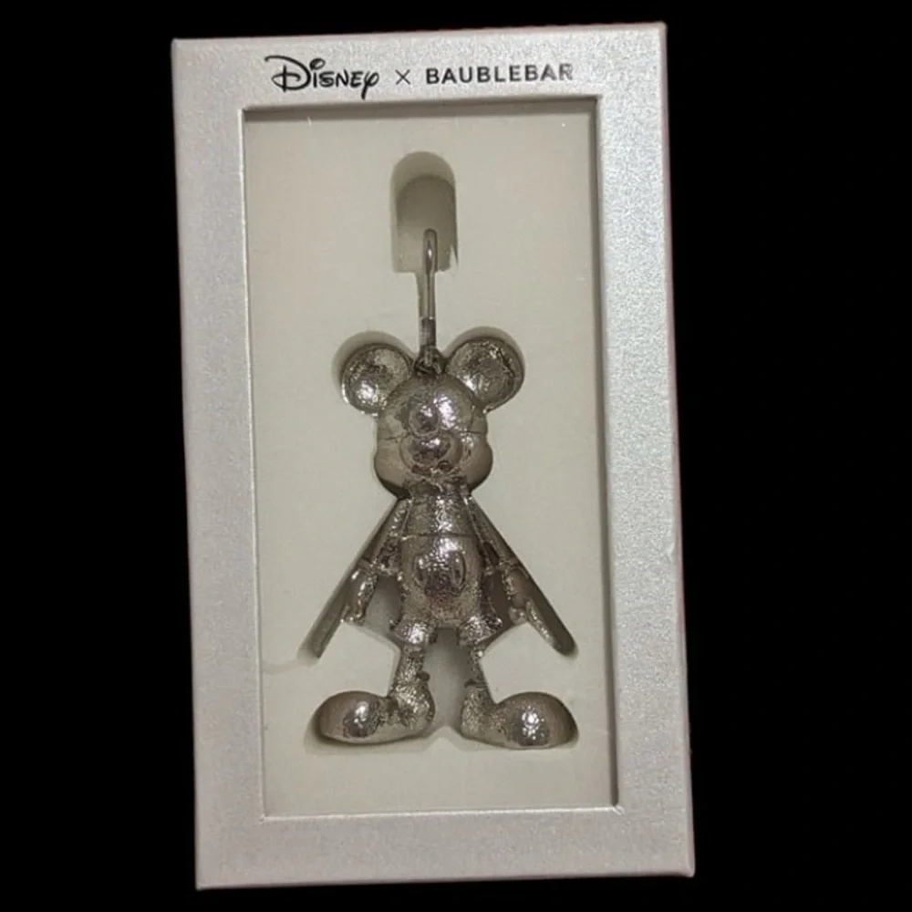 BAUBLEBAR Viral Silver-Tone Mickey Mouse Bag Backpack Charm Keychain Fob NEW NWT